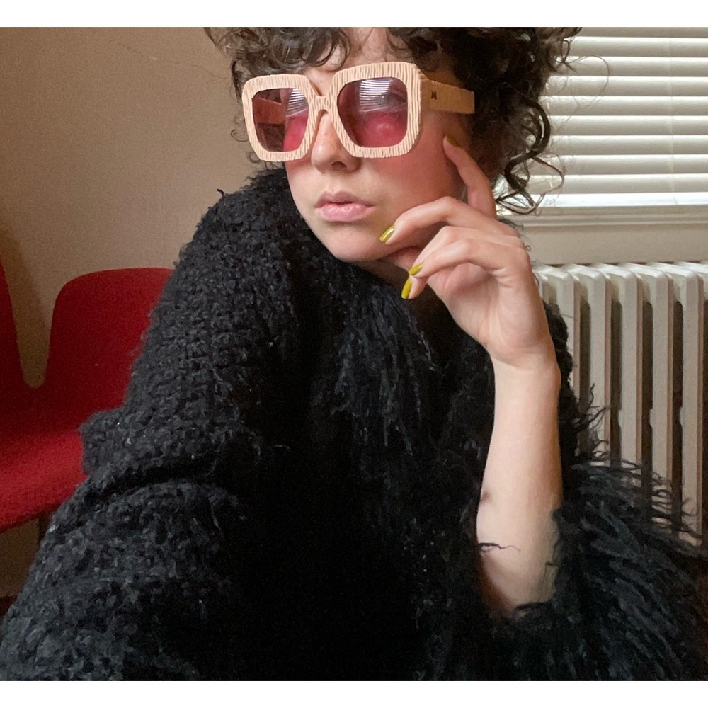 Carolina Herrera 70s inspired pink sunglasses